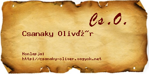 Csanaky Olivér névjegykártya