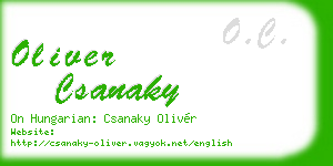 oliver csanaky business card